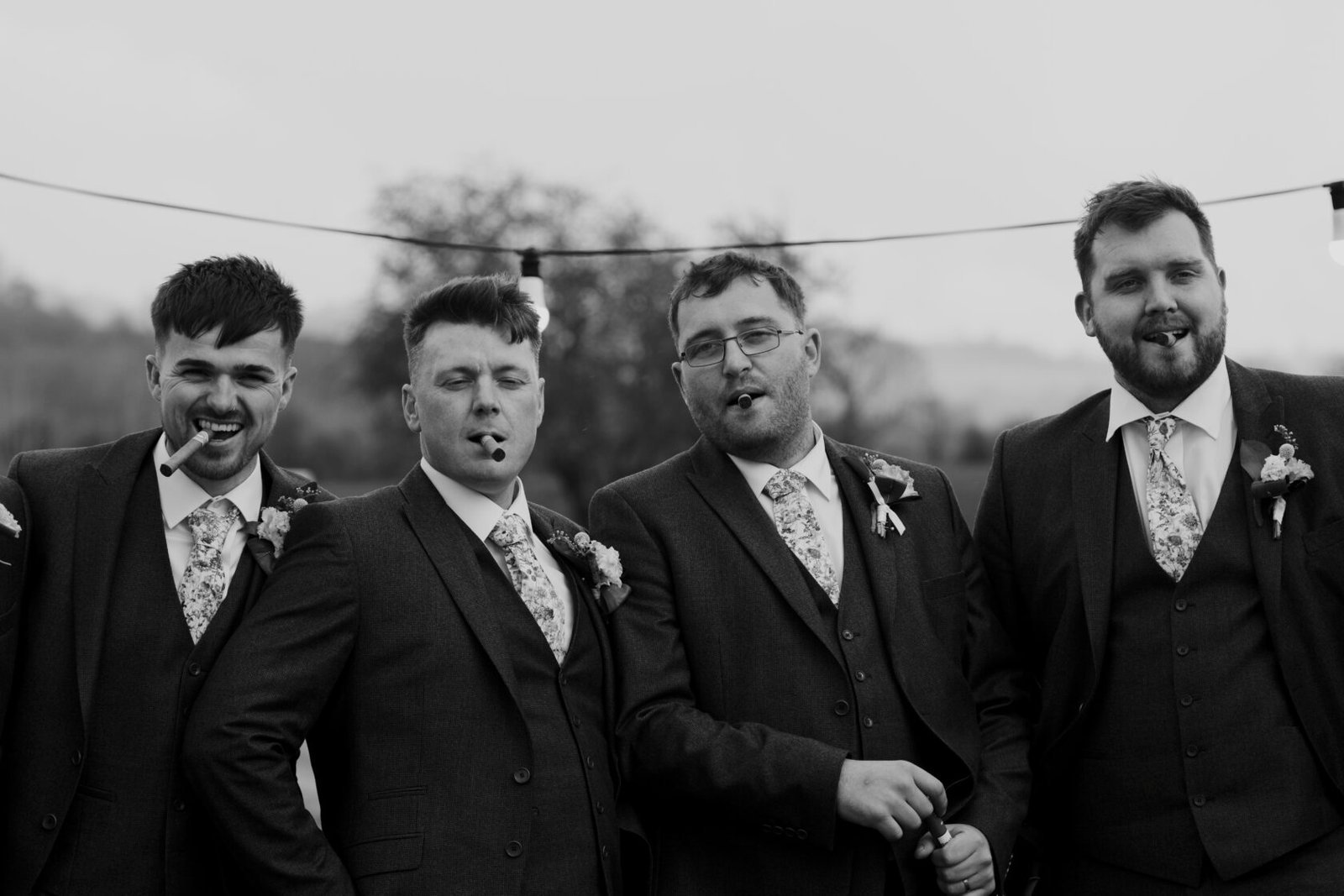 Groomsmen cigar in black and white