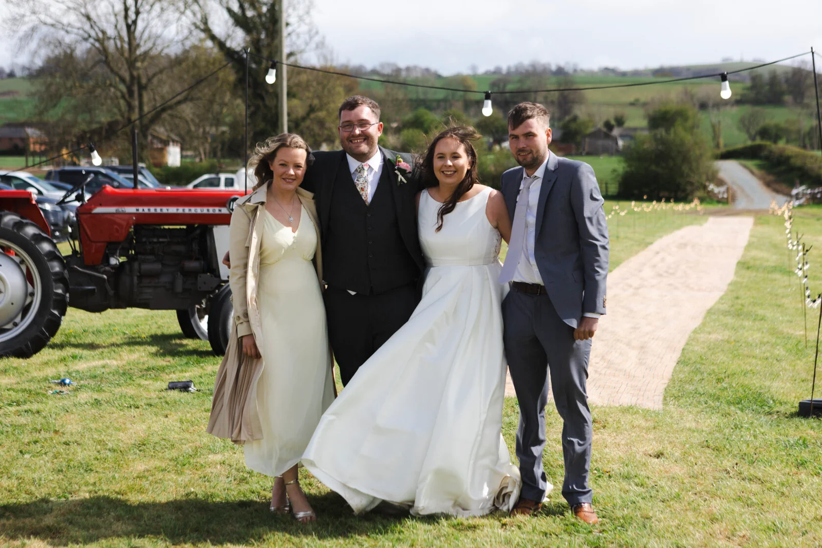 Wedding party country farm